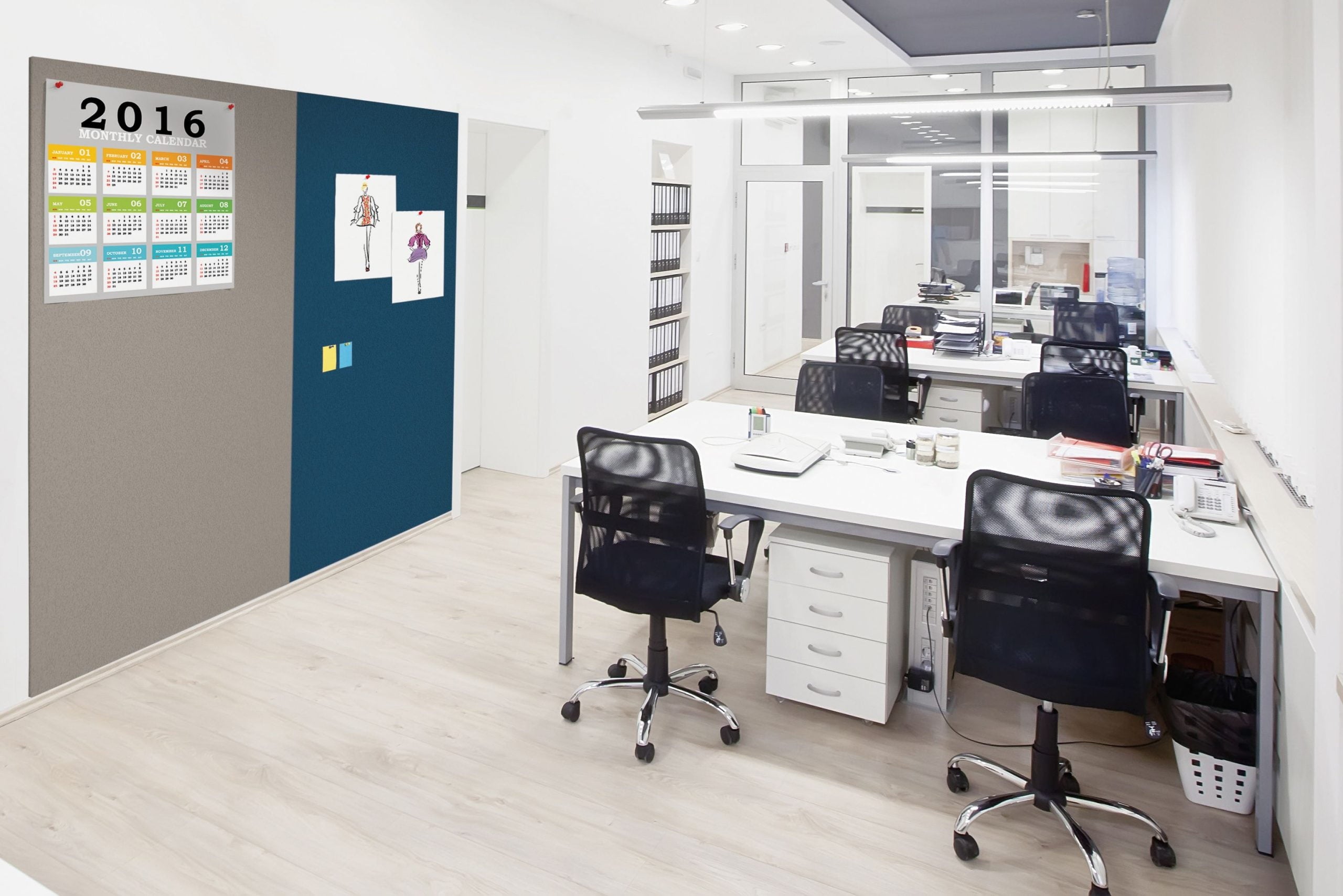 Prikbordwand frameless