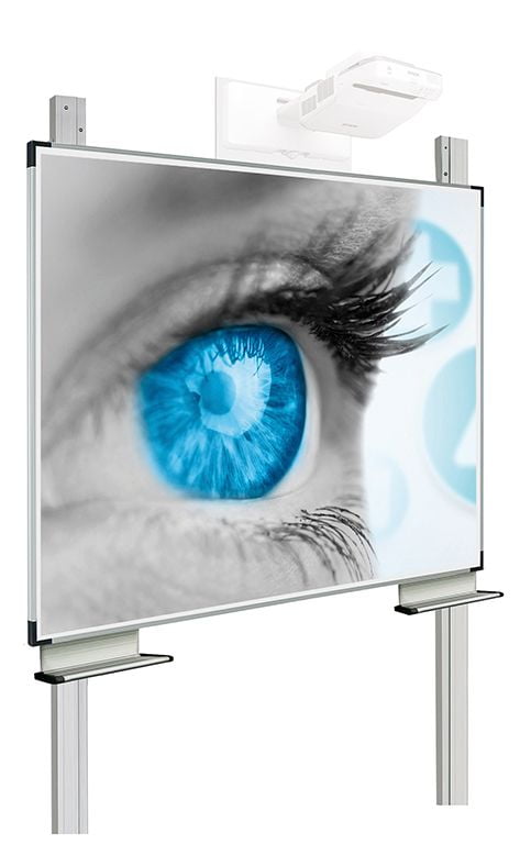 Enkelvlaks projectiebord Extraflat voor interactieve beamers