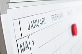 Planbord Softline profiel 8mm, Verticaal jaar, NL incl. maand-/dagen-/cijferstroken - 90x120 cm