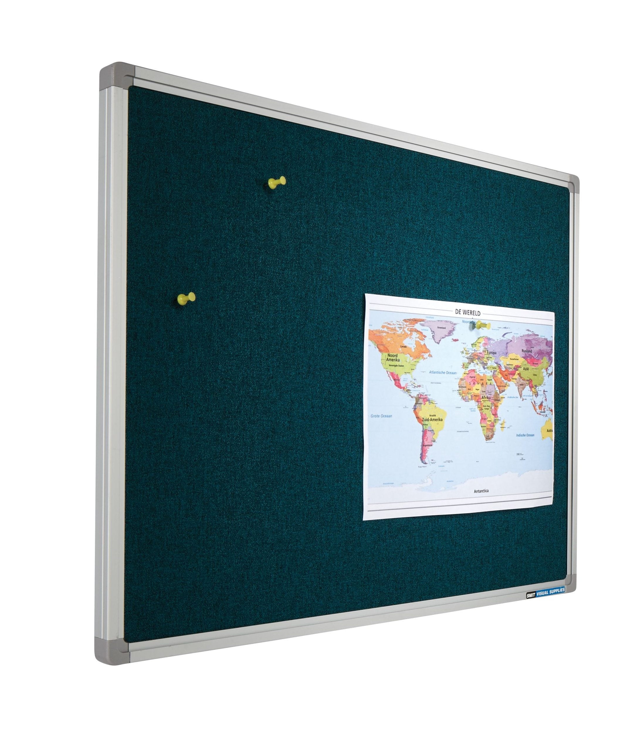 Fotofabriek Wereldkaart prikbord - Kurk memobord 60x90 cm - Industriële look Fotofabriek Wereldkaart prikbord - Kurk memobord 60x90 cm - Industriële look