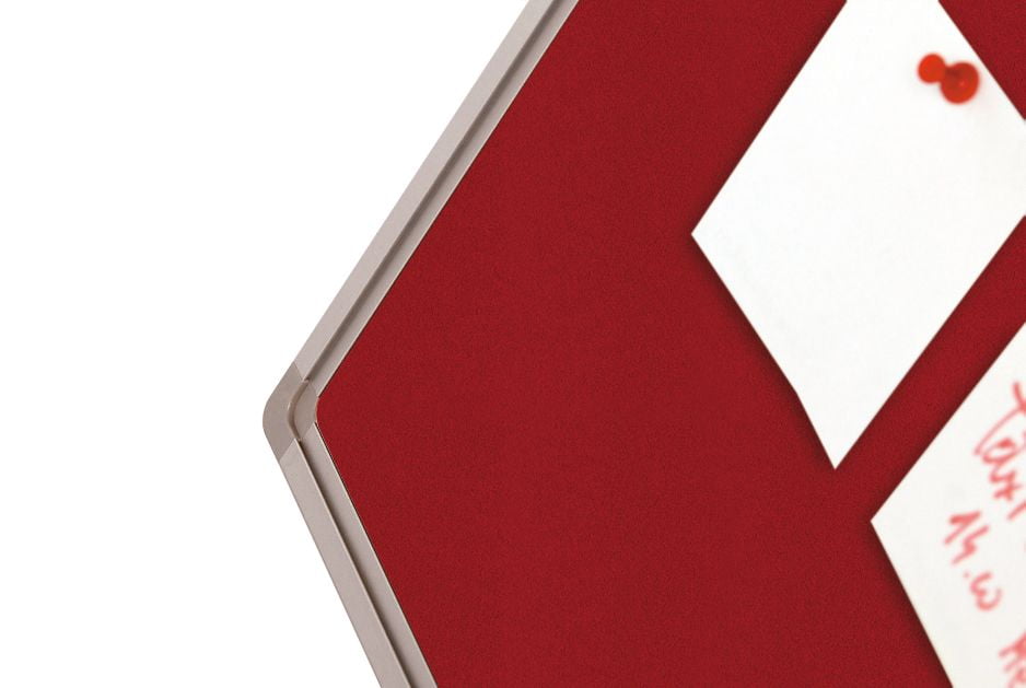 Prikbord Softline profiel 16mm bulletin Rood - 60x90 cm