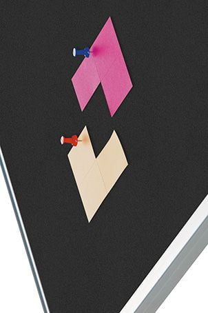 Prikbord Softline profiel 16mm bulletin Zwart - 120x300 cm