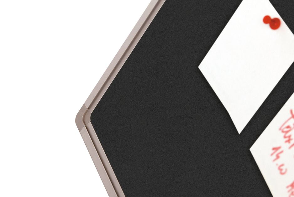 Prikbord Softline profiel 16mm bulletin Zwart - 90x180 cm