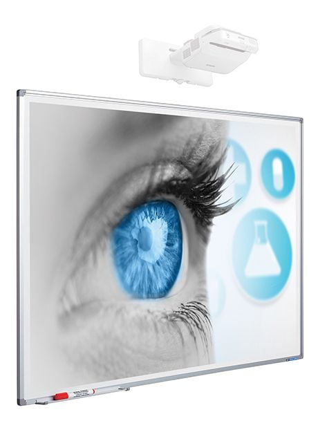 Projectiebord Softline profiel 8mm email matwit (4:3) - 120x160 cm