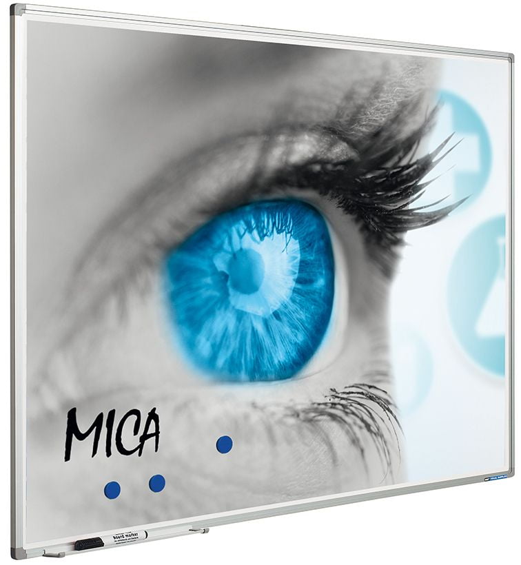 Projectiebord Softline profiel 8mm email wit MICA projectie (16:9) - 150x267 cm