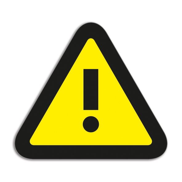 Symbool Attention geel/zwart