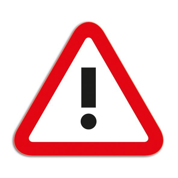 Symbool Attention rood/wit