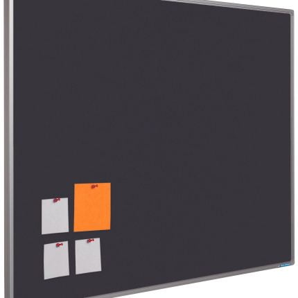 Prikbord Softline profiel 16mm bulletin Zwart - 120x180 cm